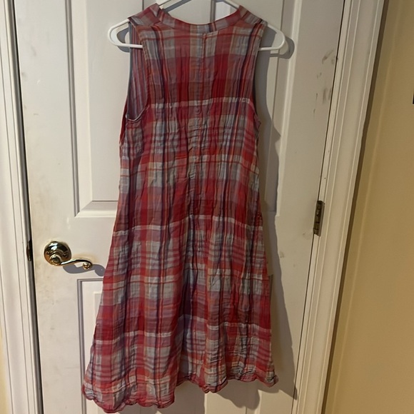 Anthropologie Maeve Plaid Sleeveless Button Front High Low Dress Medium - Picture 9 of 9